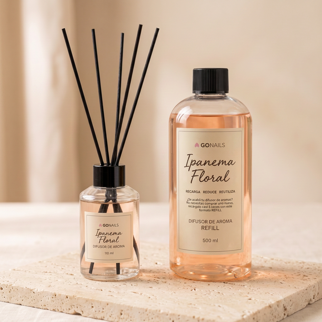 Kit Difusor + Refill Ipanema Floral Go Living - difusor 110ml y refill 500ml líquido peach