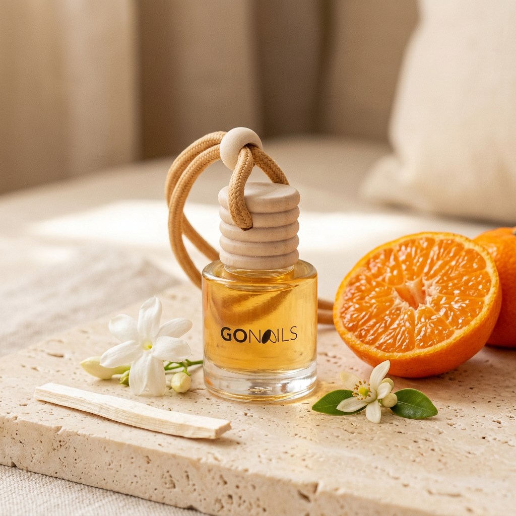 Mini Difusor Ipanema Floral 8ml con jazmín, mandarina, neroli y madera blanca sobre travertino, Go Living.